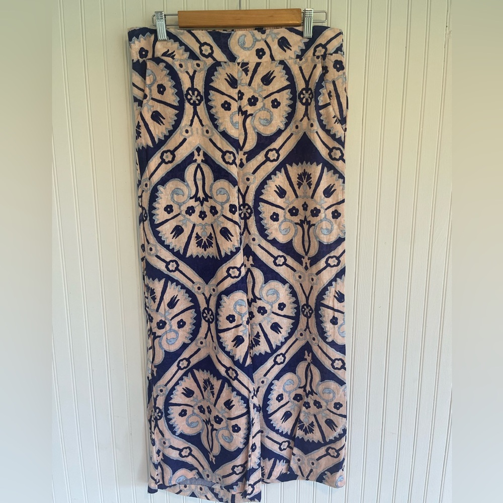 new Christian Siriano Boho Linen Beach Lounge Pants L